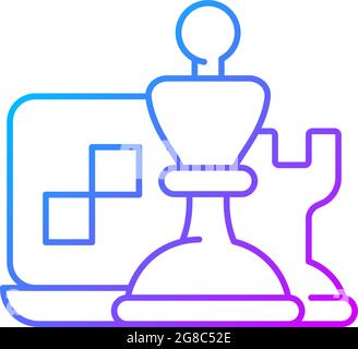 Online-Logikspiele und lineares Vektor-Symbol des Schachgradienten Stock Vektor