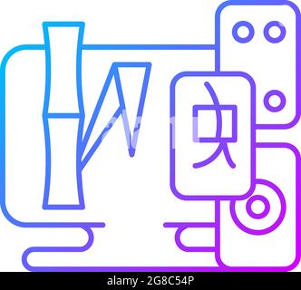 Symbol für lineare Vektor-Grafik für Kachelspiele mit Gradienten Stock Vektor