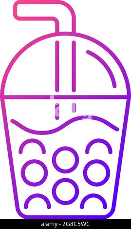 Bubble Tea Gradient Linear Vector Icon. Stock Vektor