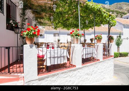 Schöne Aussicht auf Mijas in Malaga, Andalusien, Spanien Stockfoto