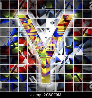 Monogramm des Großbuchstaben Y mit Kaleidoskop-Muster Stockfoto