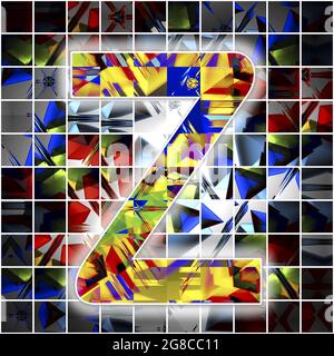 Monogramm des Großbuchstaben Z mit Kaleidoskop-Muster Stockfoto