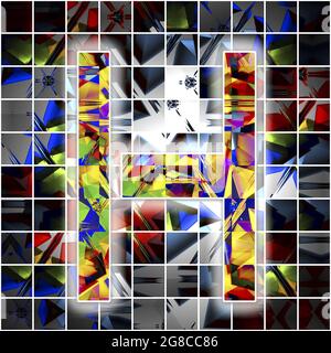 Monogramm des Großbuchstaben H mit Kaleidoskop-Muster Stockfoto