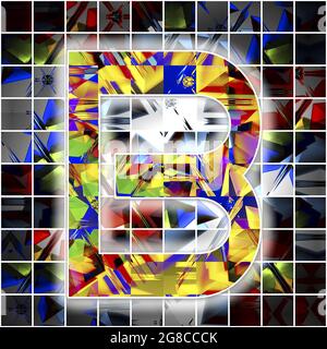 Monogramm des Großbuchstaben B mit Kaleidoskop-Muster Stockfoto