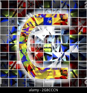 Monogramm des Großbuchstaben C mit Kaleidoskop-Muster Stockfoto