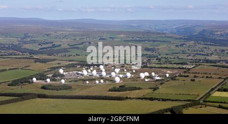 Luftaufnahme von Menwith Hill in der Nähe von Harrogate, North Yorkshire Stockfoto