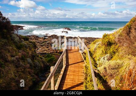 Blick auf das Flinders Blowhole in Victoria Australia Stockfoto