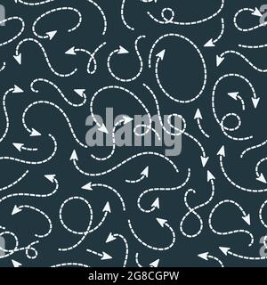 Gepunktete Linienpfeile, Chaos-Muster Stock Vektor