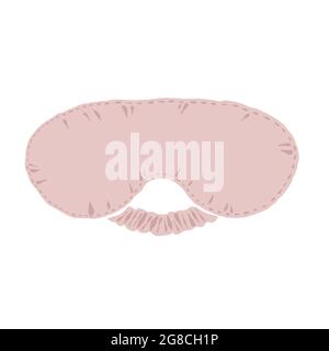 Seidenschlafmaske, weiche Augenmaske zum Einschlafen, Maulbeerbindenband für Schlaf- und Nickerchen, isolierte Vektorgrafik, flacher Cartoon Stock Vektor