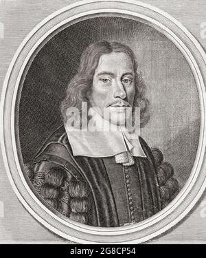 Thomas Willis, 1621 - 1675. Englischer Neurologe, Anatom und Autor der frühesten bekannten englischen Arbeit über medizinische Psychologie. Willis war Gründungsmitglied der Royal Society. Stockfoto