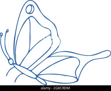 Vektorzeichnung der Schmetterlingskontur. Insekt Schmetterling Bild. EPS 10-Vorlage Stock Vektor