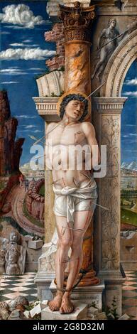 St. Sebastian von Andrea Mantegna (1431-1506), Öl auf Holz, c. 1457-59 Stockfoto