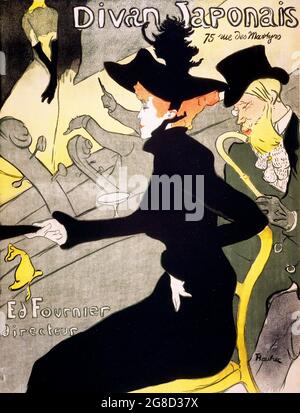 Divan Japonais von Henri de Toulouse-Lautrec (1864-1901), Lithographie, 1893 Stockfoto