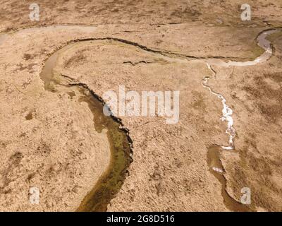 Feuchtgebiete während der Trockenzeit. Stockfoto