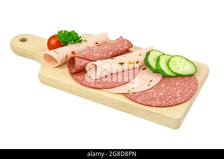 Vegetarisches kaltes Fleisch ersetzt isoliert auf weißem Hintergrund Stockfoto