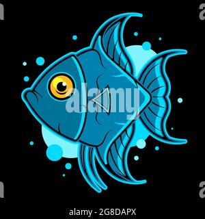 Vector mehrfarbigen Fisch. Isolierter Skalar. Schönheit ungewöhnliches Element für Geschenke, Karten, Einladungen Stock Vektor