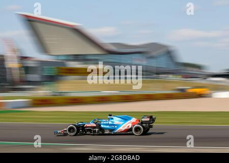 Silverstone, Großbritannien. Juli 2021. Silverstone Circuit, 18. Juli 2021 Fernando Alonso (SPA), Alpine A521 während des FORMEL 1 PIRELLI BRITISH GRAND PRIX RENNENS in Silverstone, Großbritannien Credit: Phil Duncan Every Second Media/Alamy Live News Stockfoto