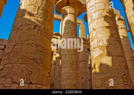 Große Hypostyle Halle in Karnak Tempelkomplex, Ägypten Stockfoto