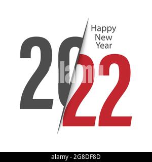 2022. Frohes neues Jahr. Grußbeschriftung für Karten, Banner, Kalender, Poster und kreative Designs. Flacher Style. Stock Vektor