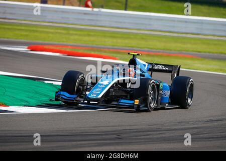 04 Drugovich Feliste (BRA), UNI-Virtuosi Racing, Dallara F2, Action beim 4. Lauf der FIA Formel 2 Meisterschaft 2021 vom 16. Bis 18. Juli 2021 auf dem Silverstone Circuit, in Silverstone, Großbritannien - Foto Xavi Bonilla / DPPI Stockfoto