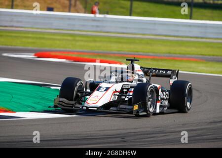 09 Lundgaard Christian (dnk), ART Grand Prix, Dallara F2, Aktion beim 4. Lauf der FIA Formel 2 Meisterschaft 2021 vom 16. Bis 18. Juli 2021 auf dem Silverstone Circuit, in Silverstone, Großbritannien - Foto Xavi Bonilla / DPPI Stockfoto
