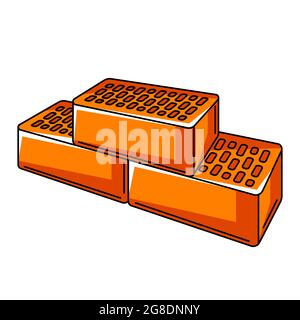 Abbildung des Ziegelstapels. Gehäusekonstruktion. Symbol für Industriegebäude. Stock Vektor