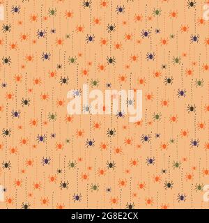 Ein einfaches Spinnen nahtloses Vektor halloween Muster Stock Vektor