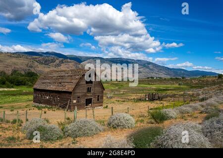 Historisches Haynes Ranch Bauernhaus in Osoyoos im Okanagan Valley, British Columbia, Kanada. Stockfoto