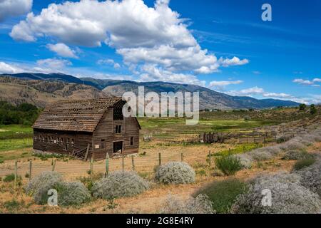 Historisches Haynes Ranch Bauernhaus in Osoyoos im Okanagan Valley, British Columbia, Kanada. Stockfoto