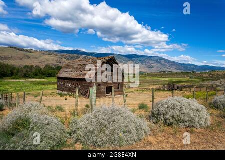 Historisches Haynes Ranch Bauernhaus in Osoyoos im Okanagan Valley, British Columbia, Kanada. Stockfoto