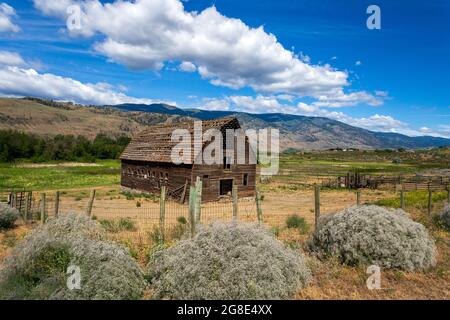 Historisches Haynes Ranch Bauernhaus in Osoyoos im Okanagan Valley, British Columbia, Kanada. Stockfoto