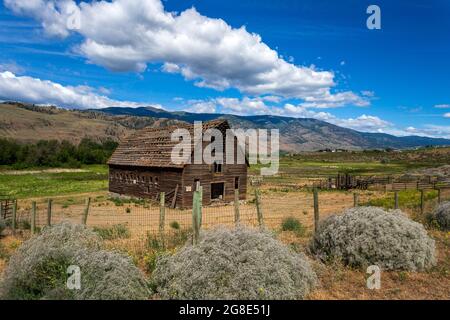 Historisches Haynes Ranch Bauernhaus in Osoyoos im Okanagan Valley, British Columbia, Kanada. Stockfoto