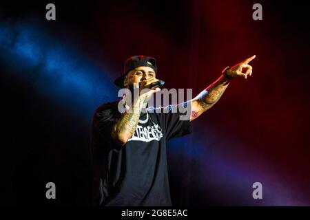 19. Juli 2021: 19. Juli 2021 (marbella) Nicky Jam wählt Starlite Catalana Ockidente, um seine zwei einzigen Sommerkonzerte in ganz Europa im Auditorium von Marbella, Malaga, abzuhalten. (Bild: © Lorenzo Carnero/ZUMA Press Wire) Stockfoto