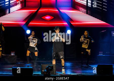 20. Juli 2021: 19. Juli 2021 (marbella) Nicky Jam wählt Starlite Catalana Ockidente, um seine zwei einzigen Sommerkonzerte in ganz Europa im Auditorium von Marbella, Malaga, abzuhalten. (Bild: © Lorenzo Carnero/ZUMA Press Wire) Stockfoto