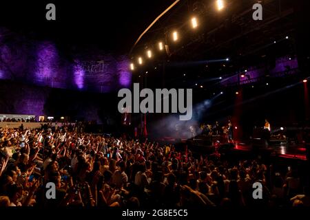 19. Juli 2021: 19. Juli 2021 (marbella) Nicky Jam wählt Starlite Catalana Ockidente, um seine zwei einzigen Sommerkonzerte in ganz Europa im Auditorium von Marbella, Malaga, abzuhalten. (Bild: © Lorenzo Carnero/ZUMA Press Wire) Stockfoto