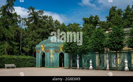 Westlicher Gitterpavillon im Schloss Sanssouci in Potsdam, Brandenburg, Deutschland Stockfoto