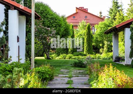 Hinterhof Design-Elemente eines schönen privaten Hauses. Stockfoto