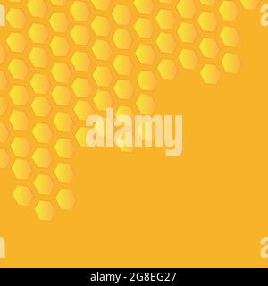 Gelbe Honigwabe monochrome Honigwabe für Honig. Muster von einfachen geometrischen sechseckigen Formen, Mosaik-Hintergrund. Stock Vektor