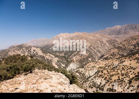 Landschaft der mutmaßlichen 'Schlacht am Persischen Tor', Alexander der große und Persien, Zagros Berge, Vorort von Yasuj, Iran, Persien, Westasien, Asien Stockfoto