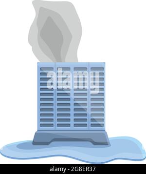 Zerbrochener Karikaturvektor für das Symbol des Klimakompressors. Reparaturservice. Kühlung zu Hause Stock Vektor