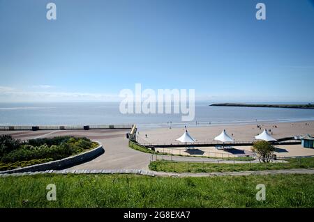 Blick auf die Strandpromenade von Barry Island Stockfoto