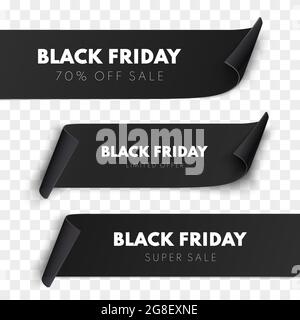Black Friday Verkauf Band Banner Sammlung isoliert. Vektor-Preisschilder. Stock Vektor