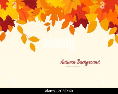 Herbst fallende Blätter isoliert auf weißem Hintergrund. Herbsthintergrund mit goldenem Ahorn und Eichenblättern. Stock Vektor