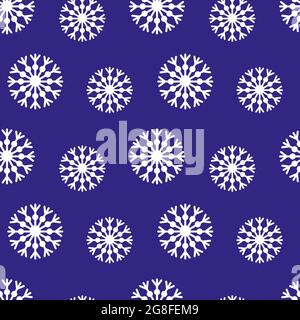 Blaues weihnachtliches Nahtloses Muster mit Schneeflocken. Stock Vektor