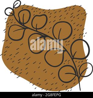 Blattlinie Icon Set, Blätter - Pflanzenelemente, Symbole, abstrakte Punkte Stock Vektor