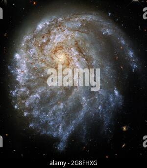 GALAXIE NGC 2276 - 2021 - Dieses spektakuläre Bild des NASA/ESA-Weltraumteleskops Hubble zeigt die Hinterarme von NGC 2276, einer Spiralgalaxie von 120 Mill Stockfoto