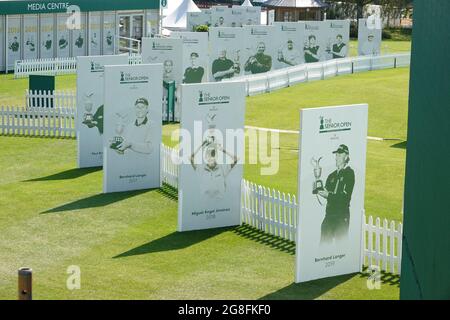 Sunningdale, UK. Juli 2021. Vorbereitungen für den Start der Senior Open Championship (Golf) mit Unterstützung von Rolex Credit: Motofoto/Alamy Live News Stockfoto