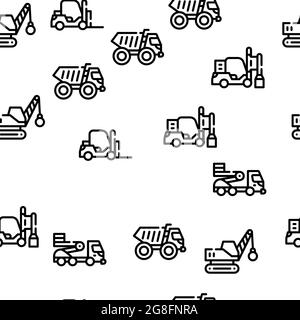 Konstruktion Fahrzeug Vektor Nahtloses Muster Stock Vektor