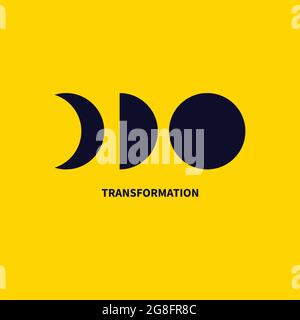Symbol ändern. Transformation, Evolution Logo. Transformieren, Coaching-Konzept. Vektorgrafik Stock Vektor