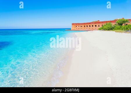 Sandstrand, Fort Jefferson, Dry Tortugas National Park, Florida, USA, Nordamerika Stockfoto